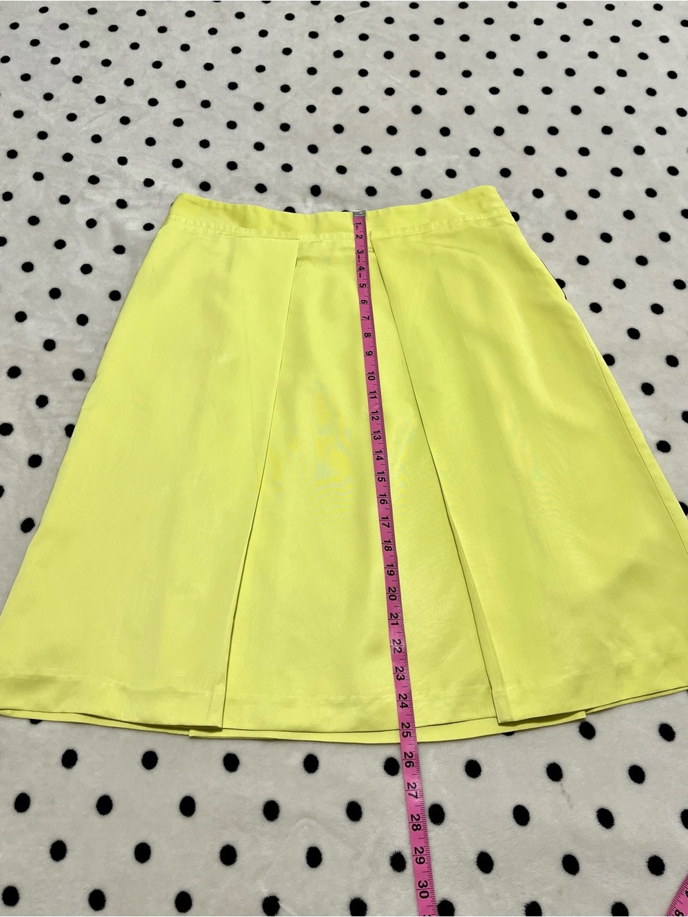 Worthington Neon Yellow Pleated A-Line Skirt Size 12 - Picture 9 of 12